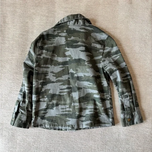 French Toast Kids Boys Camo Jacket Size 5 Army Green Button Military Style Coat - Picture 6 of 9